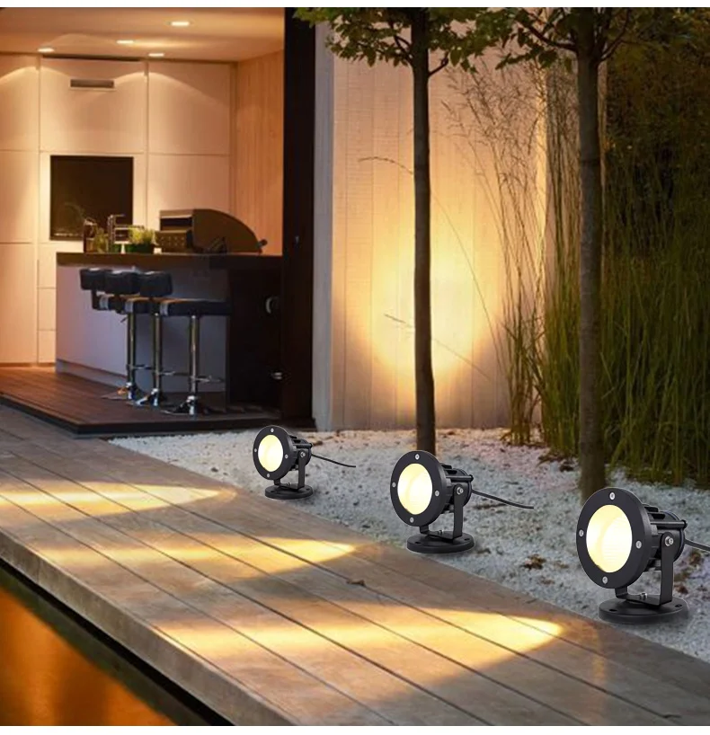 Outdoor LED 7W12W20W StakeLawn LightAC85-265V IP65WaterproofGarden LightingTerrace Courtyard Decoration Path Spotlights DC12-24V