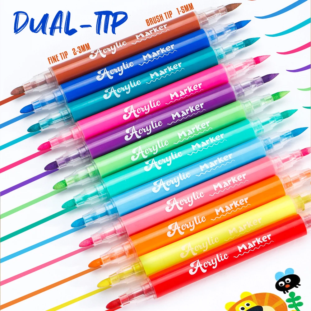 

Набор маркеров с двумя наконечниками, 48/60/72/84/120 цветов, для рисования, творчества, без токсичных веществ, для DIY-рисования на камне, стекле, школьные принадлежности