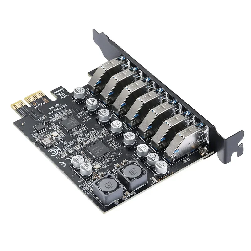 PCE7USB-R05 USB3.2 GEN1 Expansion Card Dual Port 19PIN Adapter Card 7 Ports Adapter Expansion Card D720201