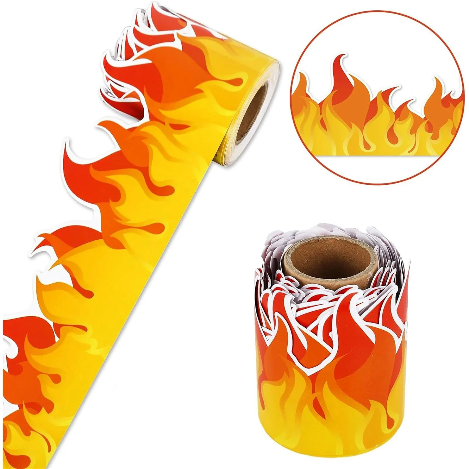 Flame Border Stickers Back to School Bulletin Board Decoration Self Adhesive Wall Stickers Classroom Wall Decor Writable