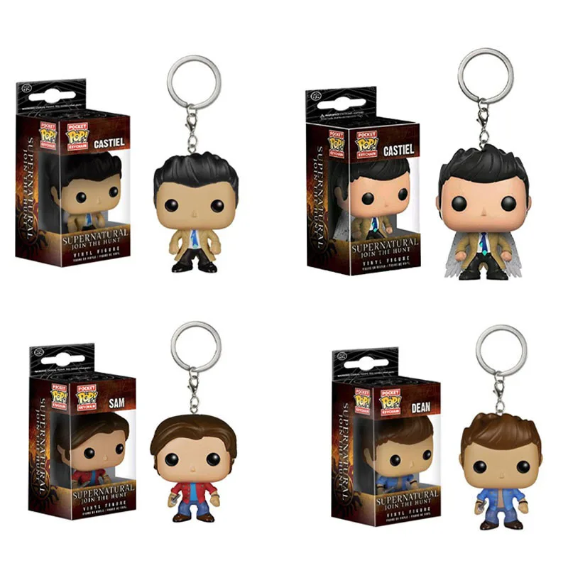 

Pocket Keychain Sam Dean Castiel Model Supernatural Join The Hunt Figure Toy