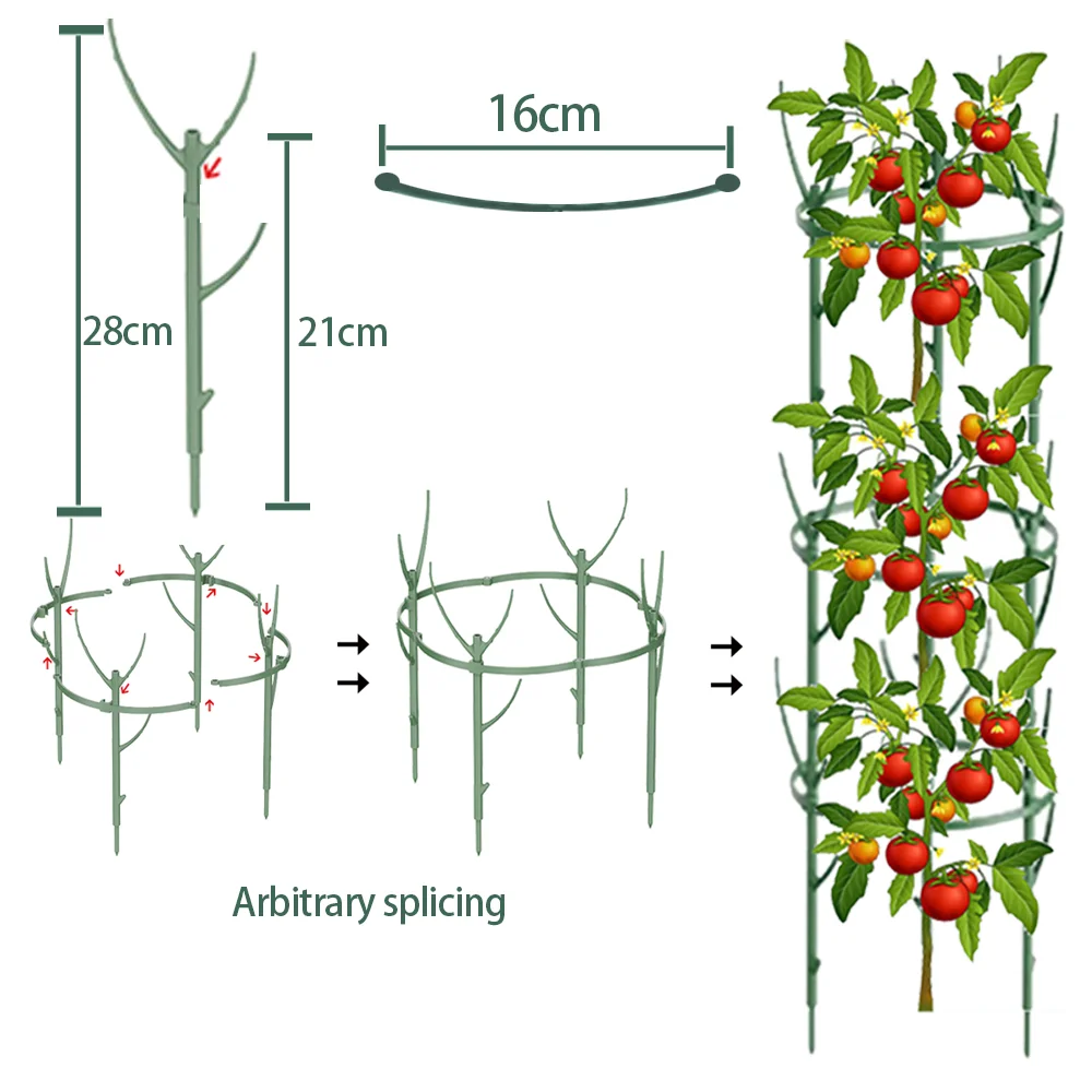 Palo di supporto per piante in plastica supporto per piante con ramo di albero rimovibile asta fissa staffa per rampicante per piante da fiore per