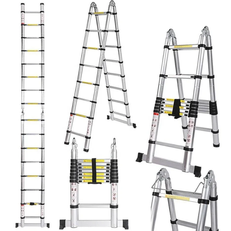 2024 New Herringbone Folding Double-Sided Aluminum Alloy ladder