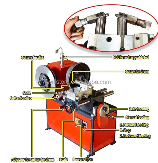 C9335A high-precision small vehicle manual automatic dual-mode brake drum disc repair lathe