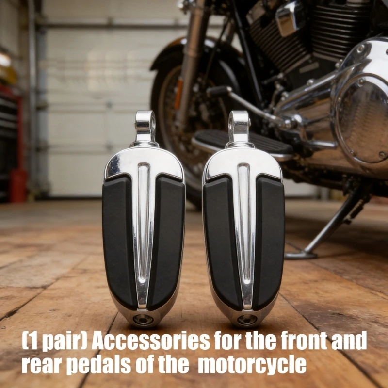 

Motorcycle Foot Pedals Rubber Grip Surfaces Weather Resistant Aluminum Footrest