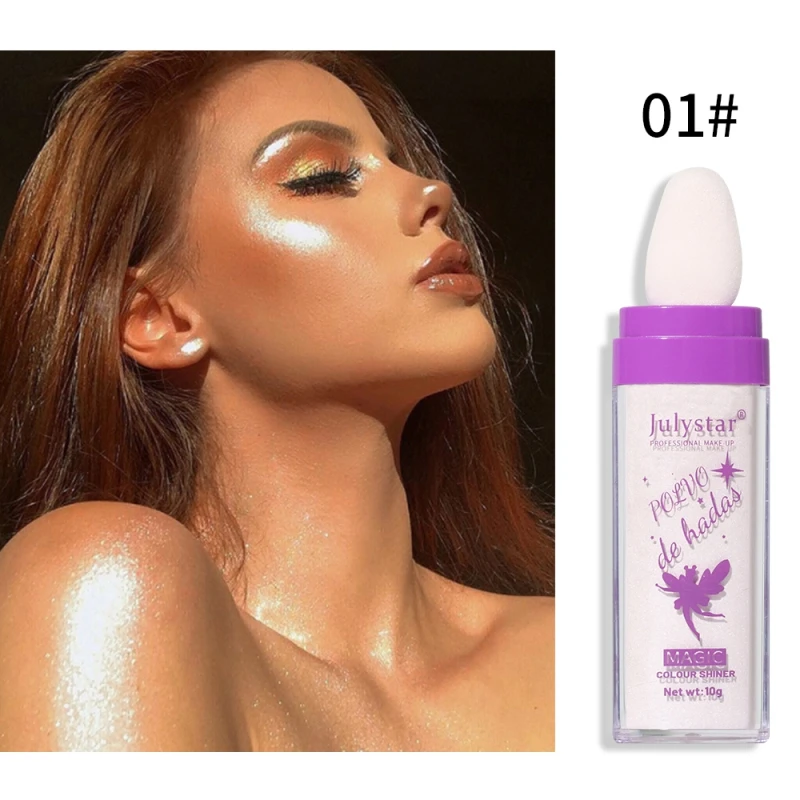 Glitter Markeerstift Poeder Glinstert Fee Poeder Fleuren Gezicht Bronzer Contour Oogschaduw Blush Stick Accentueren Schoonheid Toverstaf Make-Up