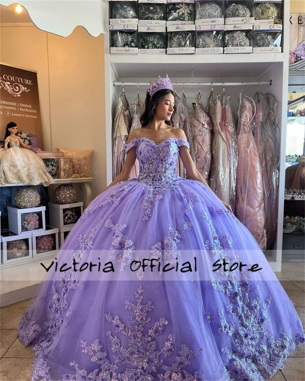 Light Purple Ruffel Quinceanera Dresses 2024 Sweet 15 Years Girl Birthday Party Dresses Off The Shoulder Vestidos Customized