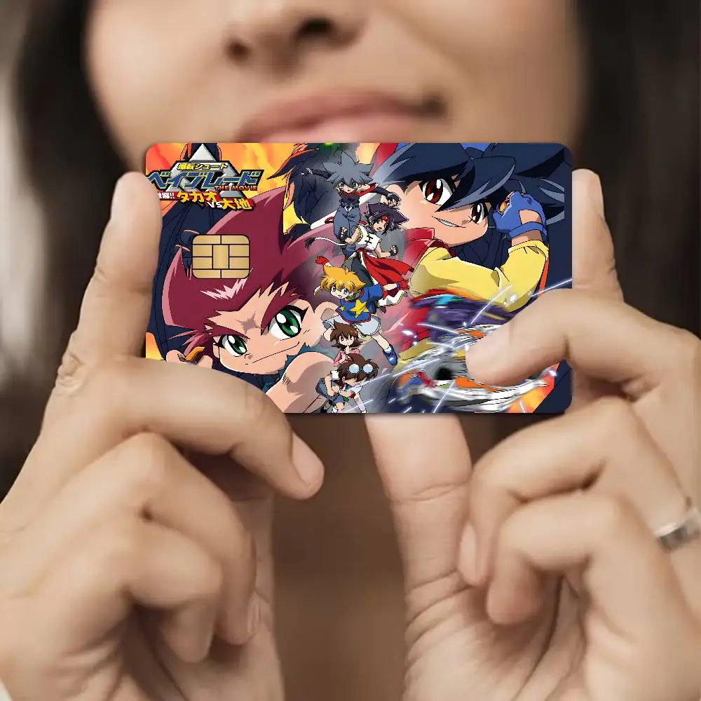Cool B-Beyblade Cartoon Anime Anime Spend or Save Shell On Off Ultra Thin No Fade Sticker Skin Cover Film for Debit Credit Card