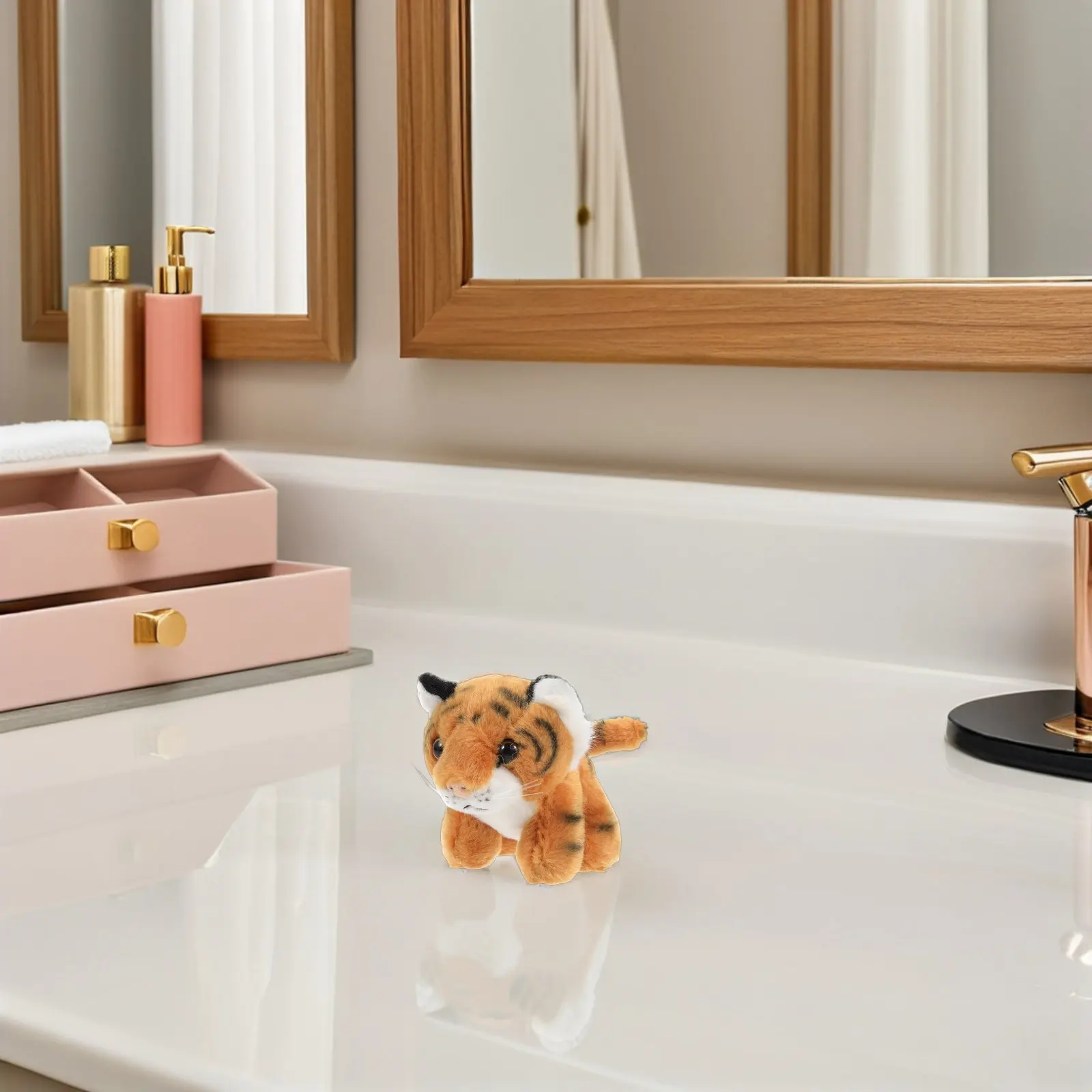 

3Pcs Cute Tiger Keychain Set Mini Stuffed Animal Pendant Portable Soft Touch for Purse Keys Backpack Party Favor Birthday Shower