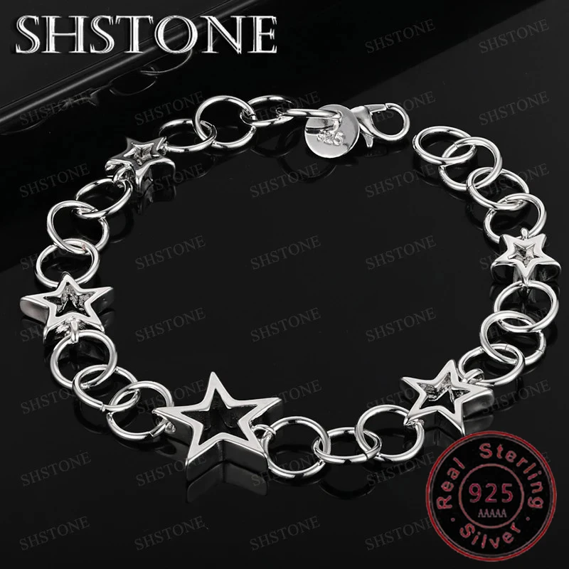 

925 Sterling Silver Star Bracelet For Men Women Engagement Wedding Party Jewelry Delicate Gifts Fashion Luxury Accessories