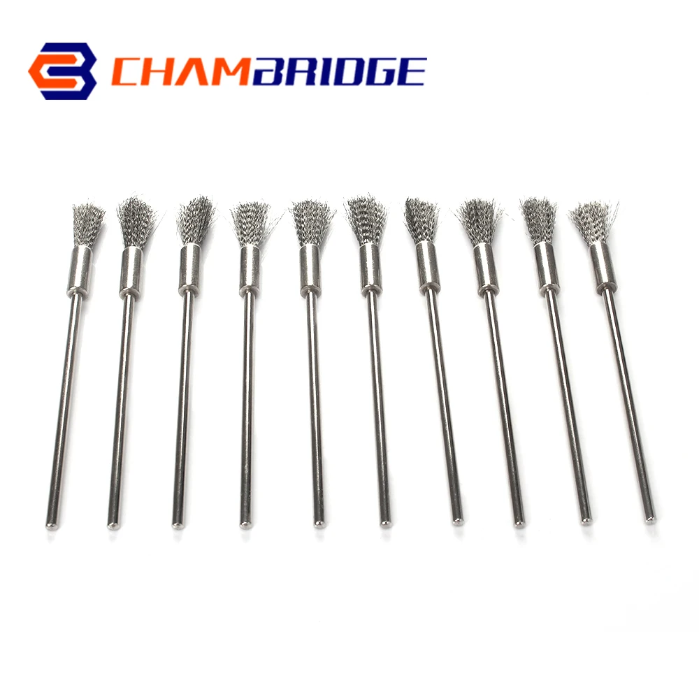 5Pcs Steel Wire Brush 3mm Shank Polishing Wheel Mini Drill Dremel Metal Rust Removal Surface Pretreatment Grinding Rotary Tool