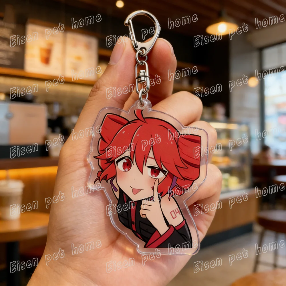 Anime Girl Singer Kasane Teto Keychain for Accessories Music Manga Virtual Singer Keyring Jewelry Fans Friends Gifts