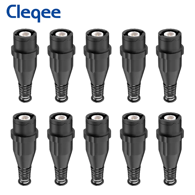 

Cleqee P7001 10PCS BNC Male Plug Connector Protective Shell Gold-plated Solder Joint Weldong Type DIY Adapters