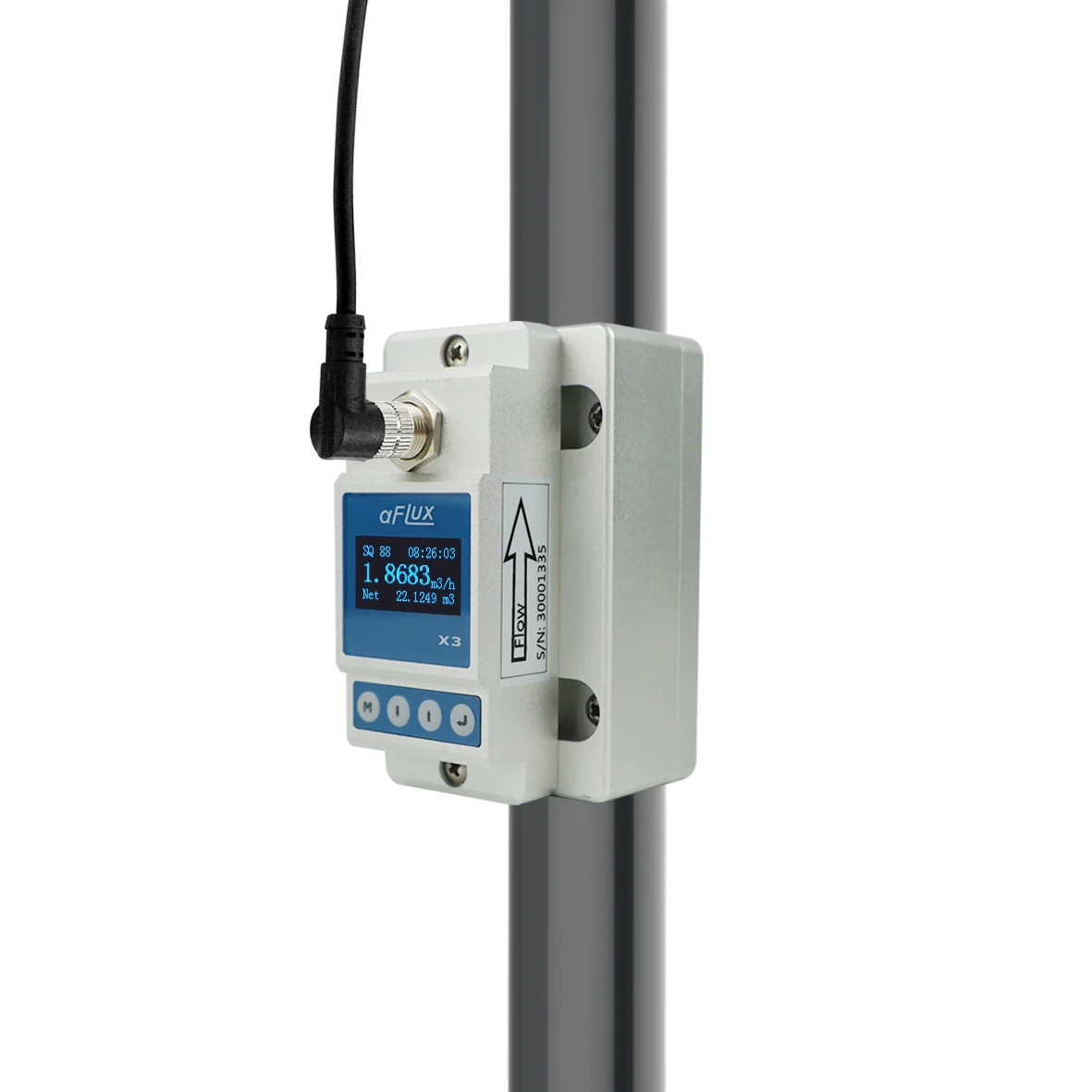 Slim Line DN15-DN80 Non Intrusive Clamp On Ultrasonic Flow Meter For Small Pipe Digital 4-20mA RS485 ModBus Output LCD Display