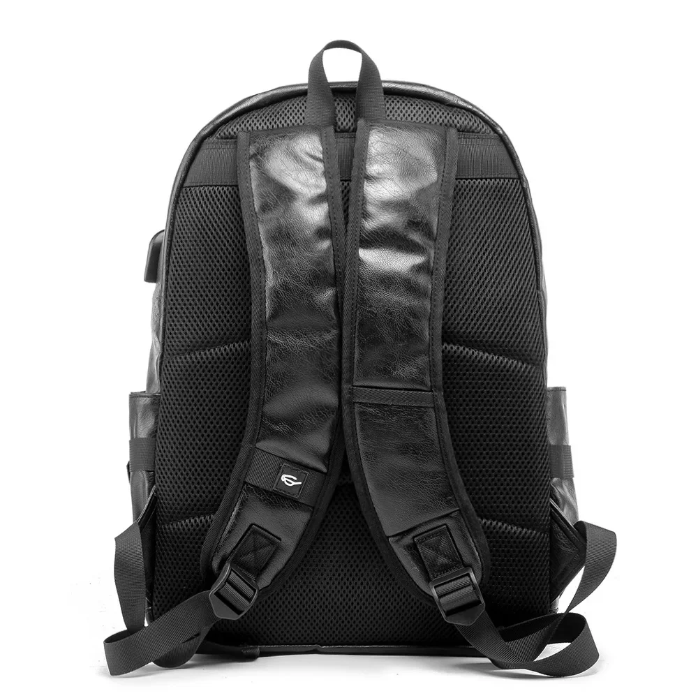 Modischer Rucksack mit Streifenmuster für Herren, große Kapazität, Reisetasche mit USB-Anschluss, Herrenrucksäcke, weicher Rucksack aus PU-Leder, Schulrucksack für männliche Studenten. – Detail 15
