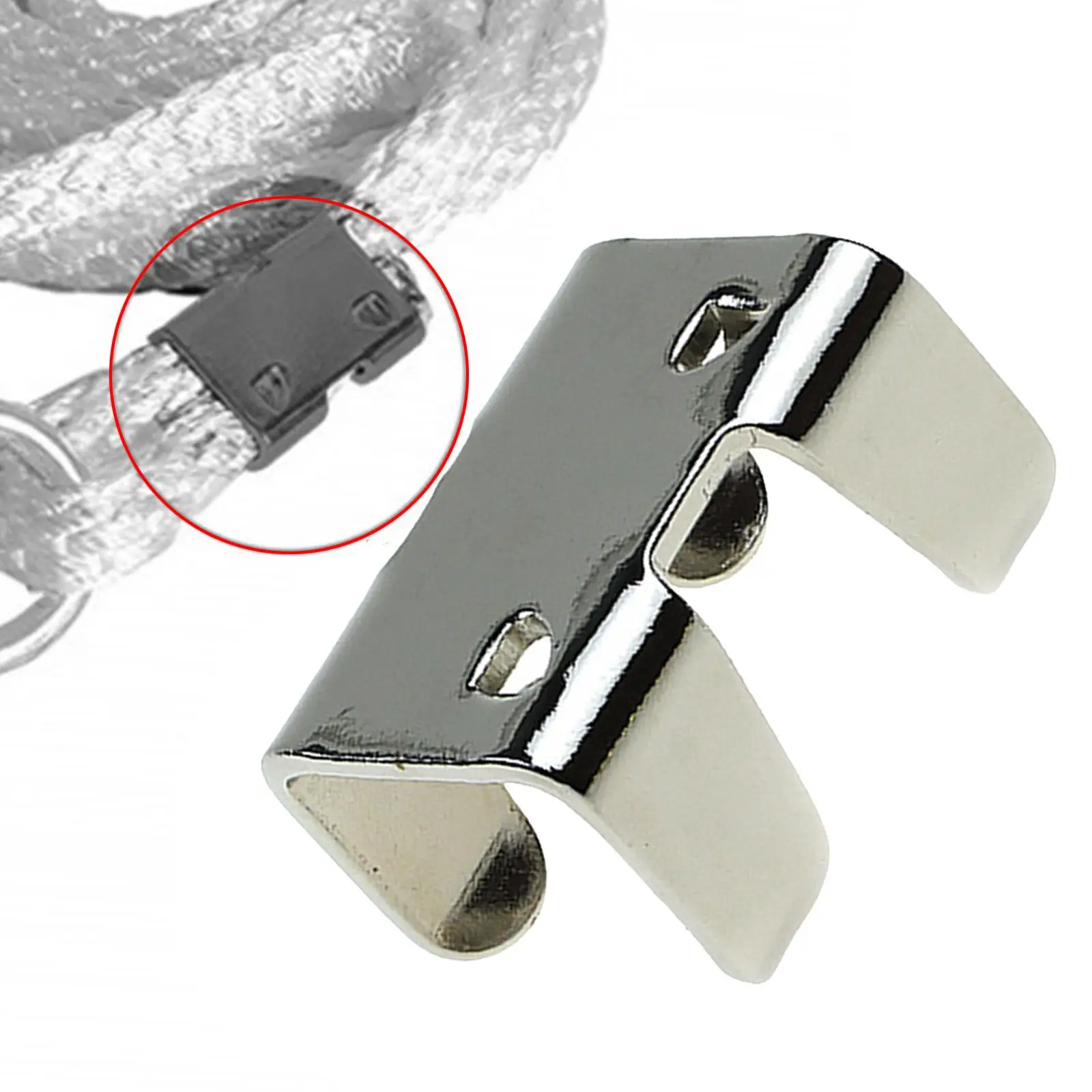 Pince à corde galvanisée en fer, largeur intérieure de 27mm, boucle en métal, fixation de sécurité pour laisses tressées torsadées pour chiens