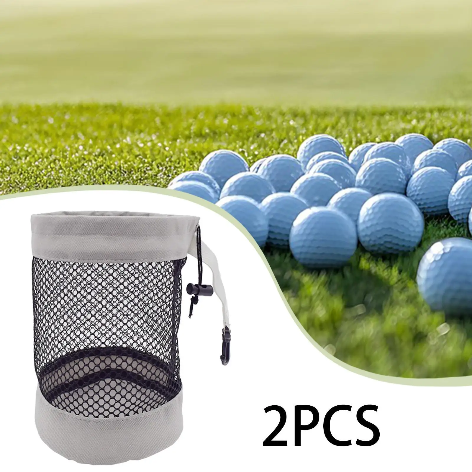 Golf Ball Pouch Mesh Net Drawstring Lightweight Organizer Oxford Bag for Golf Clubs Accessories and Daily Use
