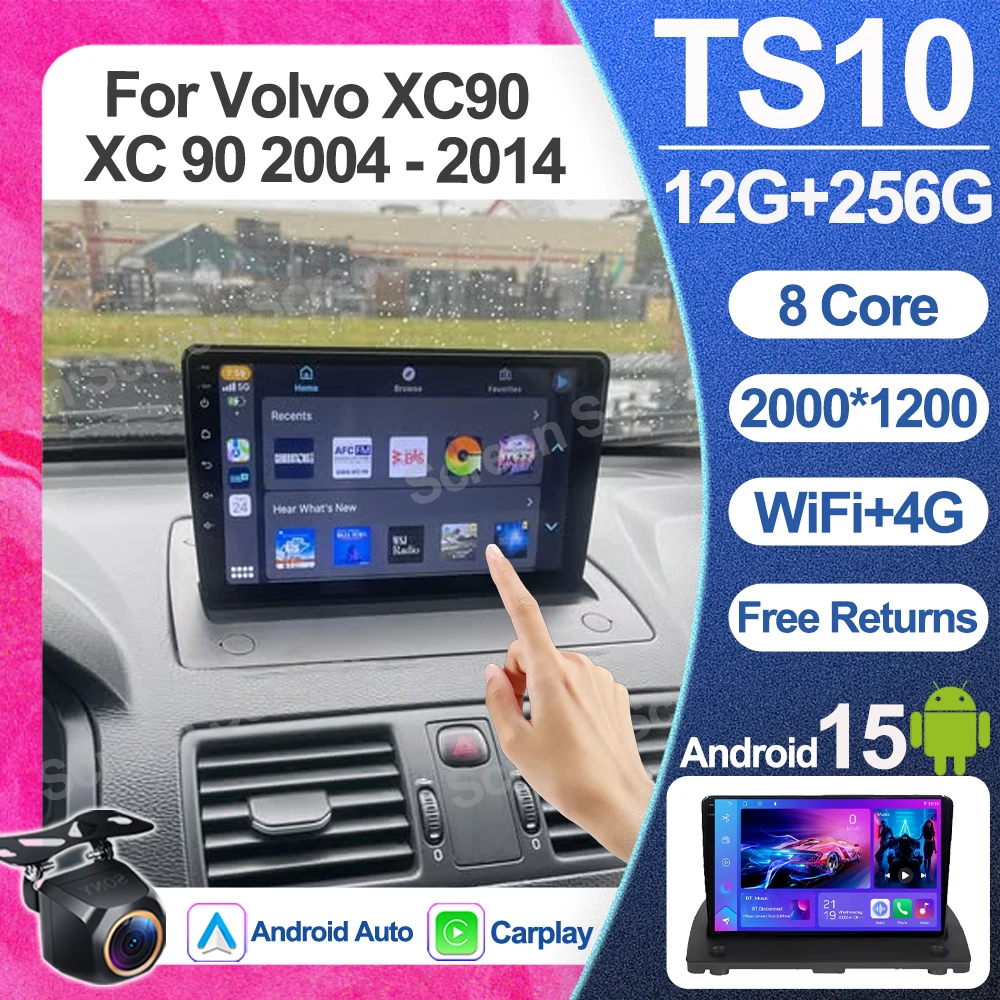 Radio Multimedia para Auto Volvo XC90 2004-2014, Reproductor de Video, Bluetooth, Mirror Link, GPS, Navegación, RDS, 5G, Wifi, Android 16