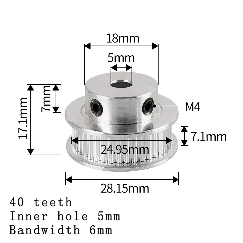 

Аксессуары для 3D-принтеров 40-зубчатые синхронные шестерни GT2