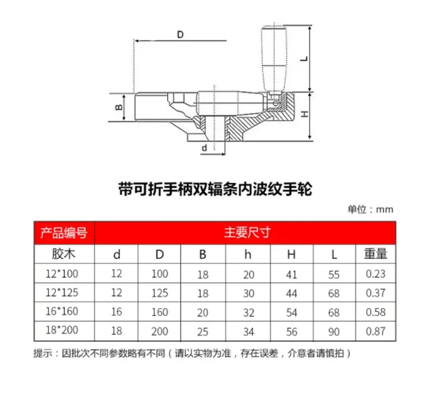 Plastic handwheel 10-20cm alloy folding Lathe Milling Machine Inside Ripple Hand Wheel With rotating handle Machine accessories