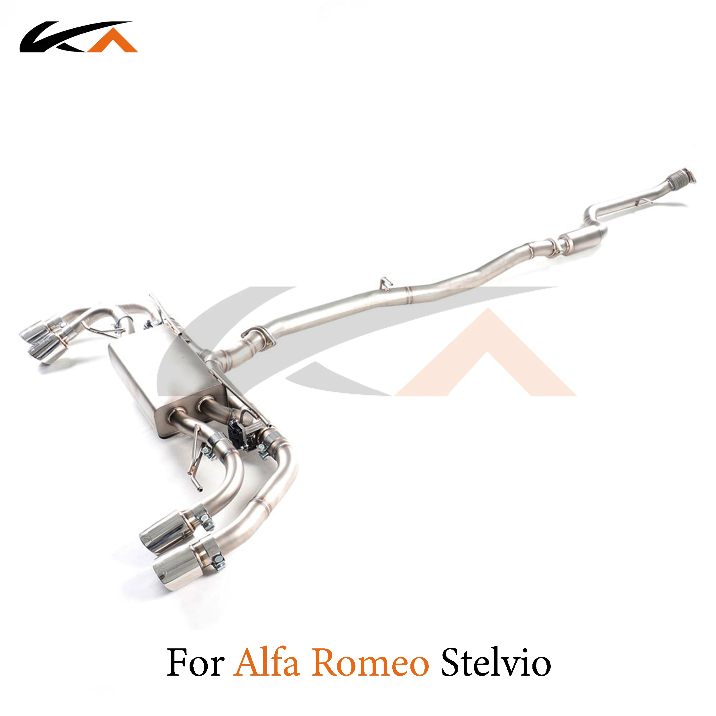 KA Tuning exhaust system stainless catback for Alfa Romeo Giulia Stelvio rear section performance parts muffler valve