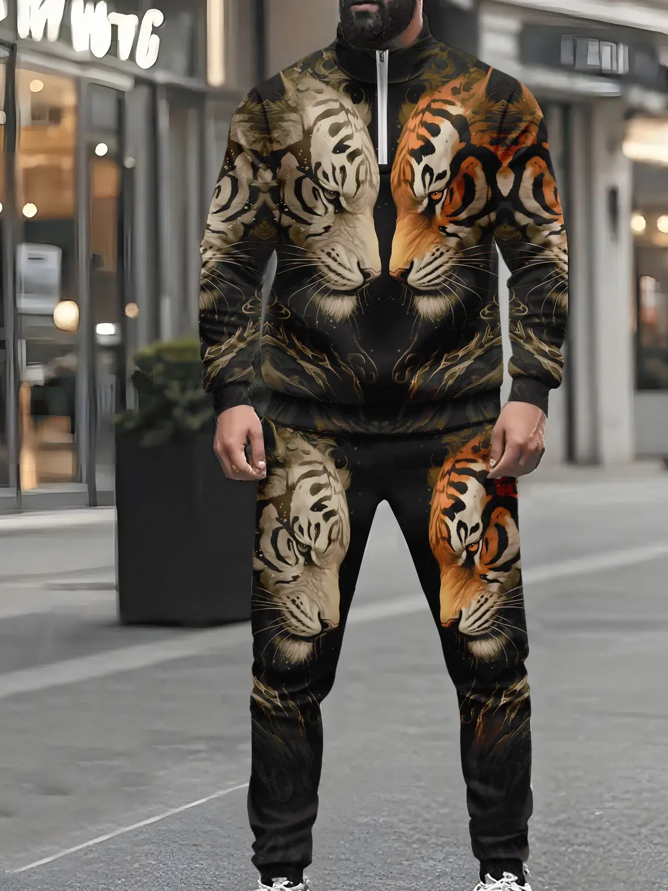 

Комплект из 2 предметов, модный мужской спортивный топ с длинными рукавами и длинные брюки в европейском и американском стиле.