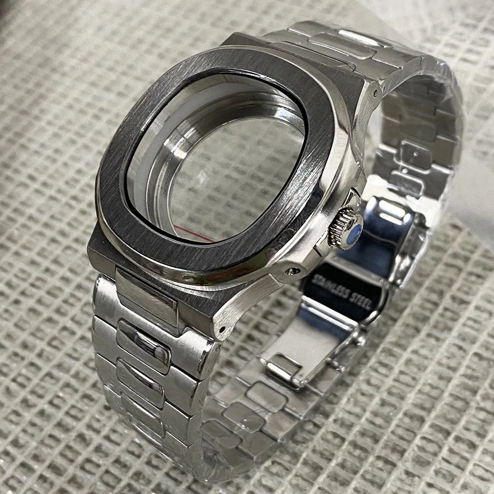 42mm Slver Case Waterproof And NH35 Movement 316LStainless Steel Case Strap Gor Men's Watch Modification Accessories