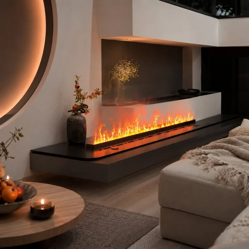 3D Realistic Flame Water Vapor 3D Fireplace Humidifier Non-Heating decorative fire Remote Control Scandinavian Fireplace firepit