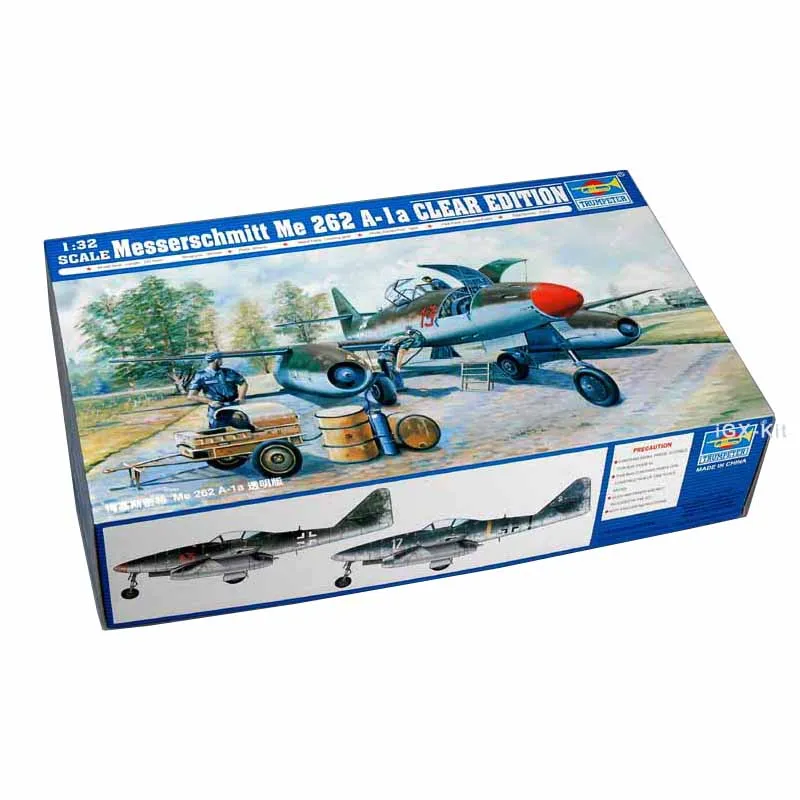 Trumpeter 02261 1/32 Messerschmitt Me 262 A-1A Clear Edition Military Collectible Plastic Assembly Model Toy Craft Building Kit