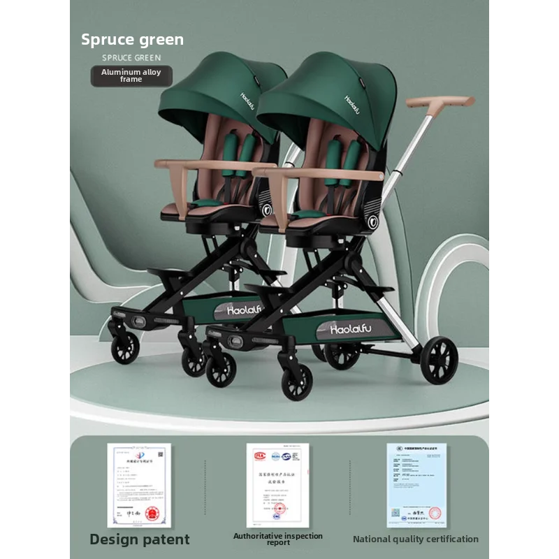 Twin Baby Trolley Baby Walking Artefakt Baby Walking Light Folding kann sitzen und liegen Double Twin Twin kann ausgenommen werden