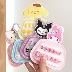 Cartoon Sanrio naklejka na paznokcie dla dzieci śliczne Kuromi Hello Kitty Cinnamoroll dzieci samoprzylepna naszywka na paznokcie akcesoria dziewczyna zabawka prezent