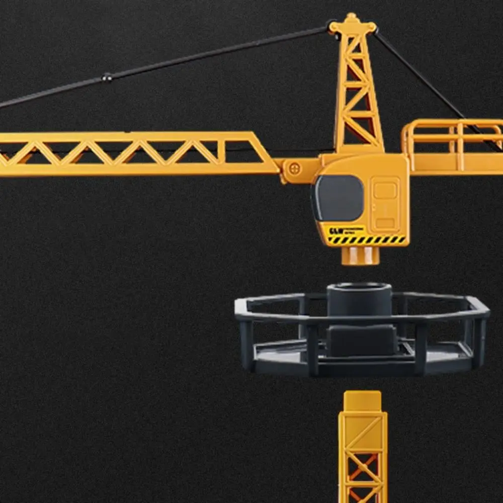 Torre di sollevamento Gru a torre Modello Caricatore Trattore Escavatore Veicolo di ingegneria Pressofuso in lega Modello di costruzione di auto Bambini