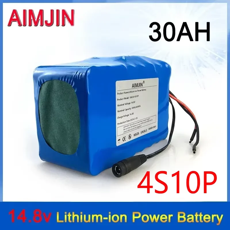 

4S10P 16.8V 30Ah 14.8V Lithium Battery Pack with BMS for Inverter Smart Robot High-power Equipment Etc