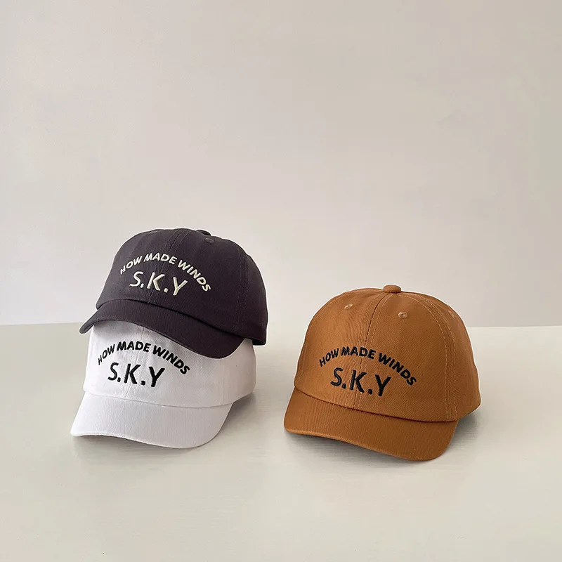 

Baby Embroidery Letter Short Eave Peaked Cap Fashion Boy Infant Baseball Caps Outdoor Girl Children Sunscreen Hat Kid Casual Hat