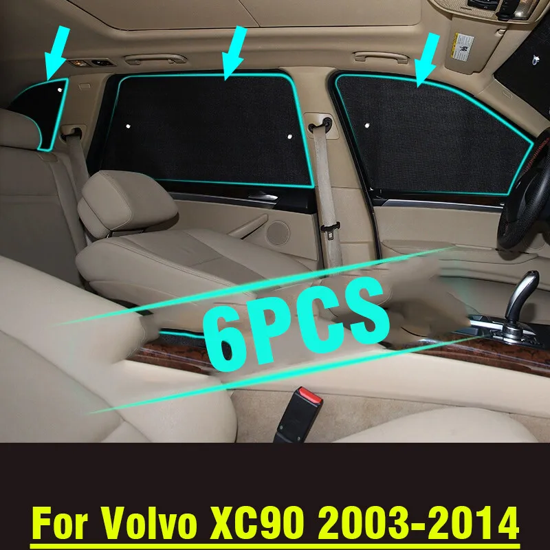

Для Volvo XC90 2003-2014 боковое окно лагерь черный серебристый солнцезащитный козырек 6 шт.