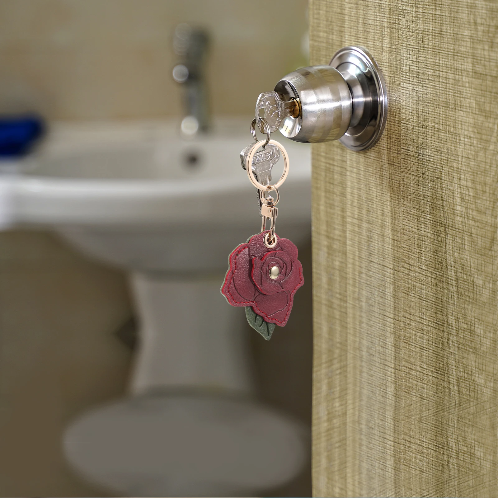 

Rose Door Holder Key Ring PVC Travel Accessory Backpack Travel Accessories Lightweight Multi Use Function Summer