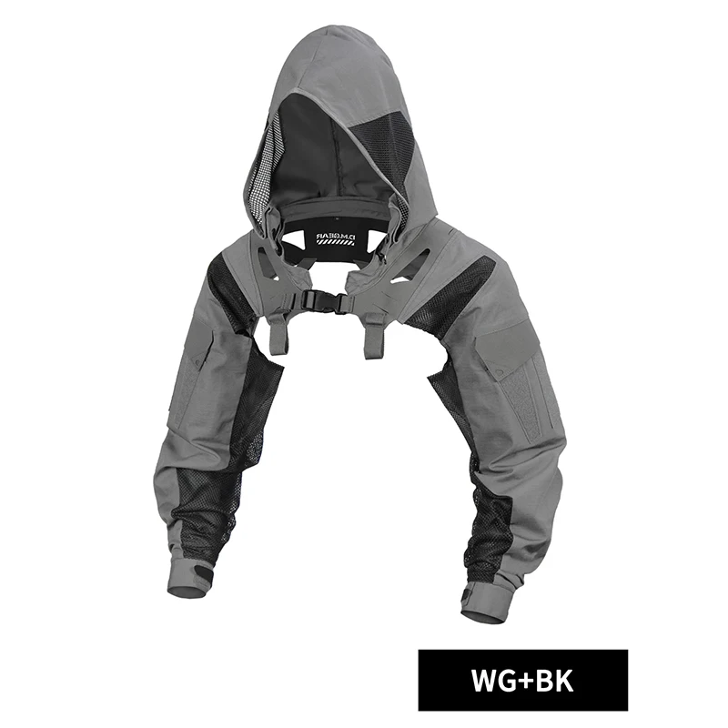 

DMgear Tactical Hooded Coat Combat Uniform Long Sleeve Jacket Camouflage Black Breathable Comfortable Hunting Camping Outdoor