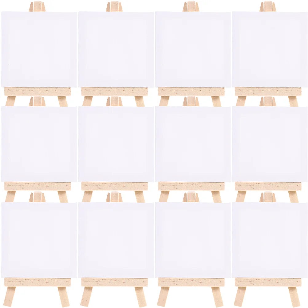 

18 Sets Easel Kids Delicate Mini Multi-function Canvas Painting Decorate Triangle Stand Wood Cotton Child