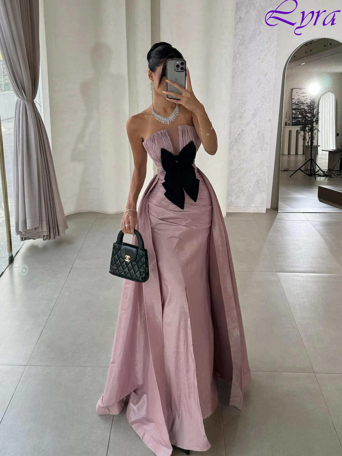 فستان سهرة رسمي أنيق بدون حمالات على شكل حرف A مخصص، فستان مناسب للحفلات عالي الجودة