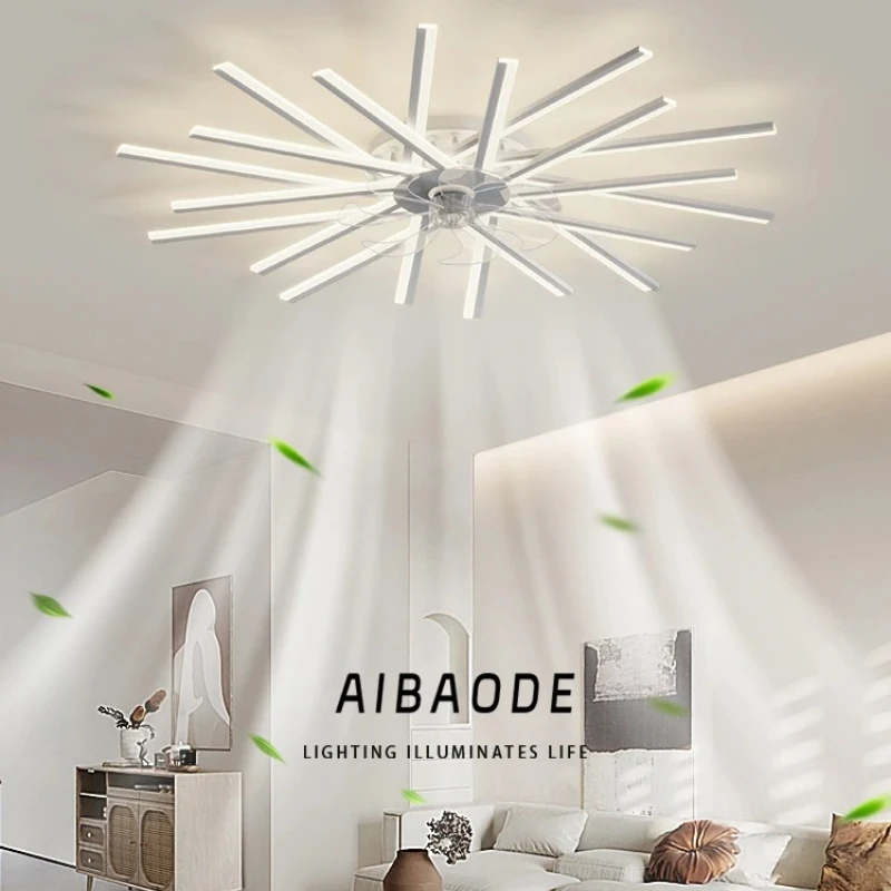 

AC 110V 220V 100W Modern Ceiling Fan with Light Remote Control 6 Speeds Fancy Large Black Ventilador Led Ceiling Fan Chandelier