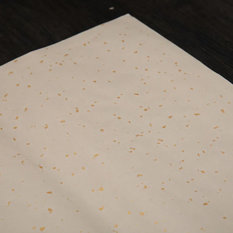 50 Sheets Sheng Rice Half Ripe Xuan Paper Long Scroll with Sprinkle gold Pattern for Chinese Japaness Calligraphy and Painting