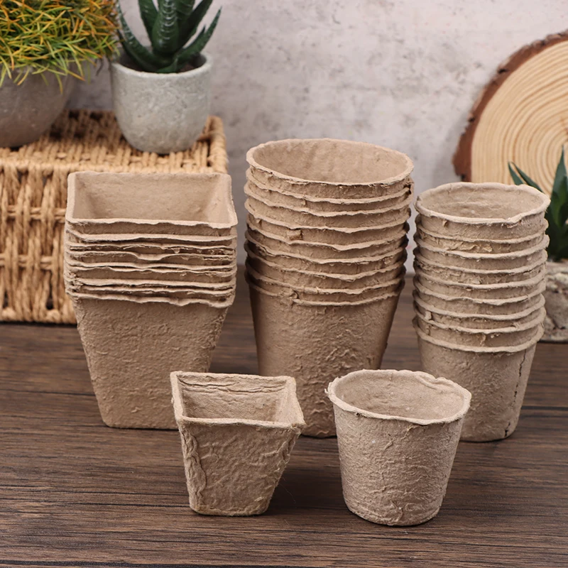 10Pcs Biodegradable Plant Paper Pot Starters Nursery Cup Grow Bags For Flower Seedling Home Gardening Tools