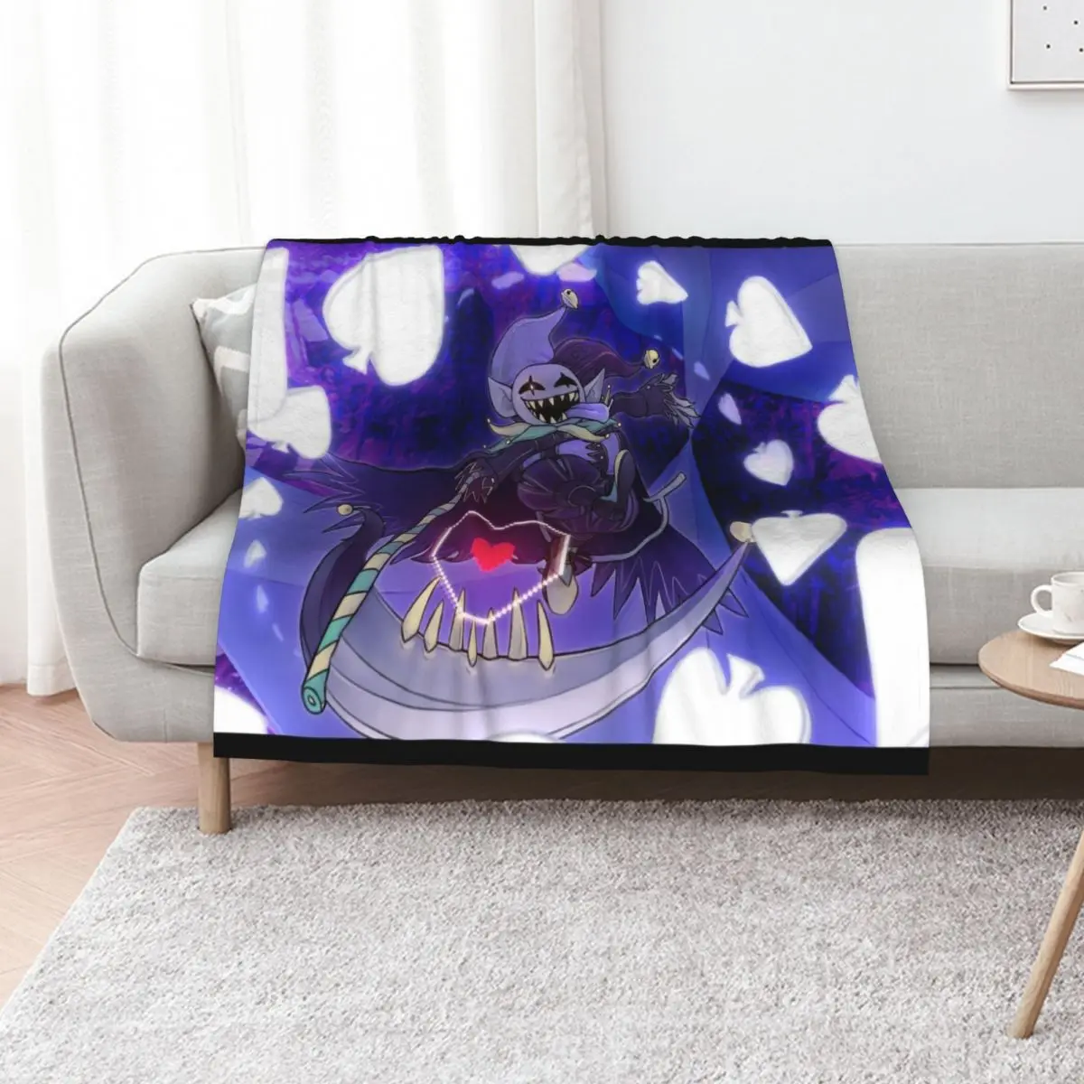 Deltarune - Jevil Throw Blanket Furry Decorative Sofa anime Luxury Brand Thin Flannel Fabric Blankets