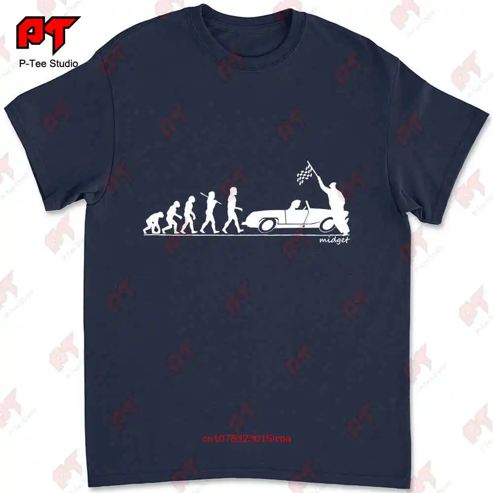 Evolution Chequered Flag Classic Car Mg Midget T-shirt BY93