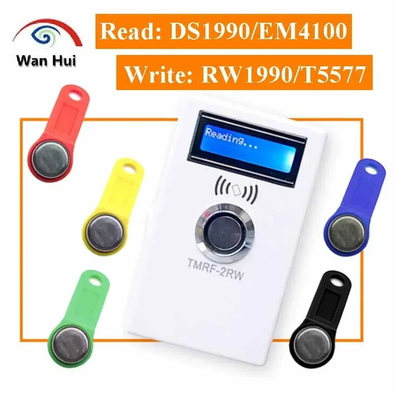 TMRF-2RW iButton Duplicator RFID 125KHz Rewritable Cloner Copier Reader Writer for DS1990A TM1990A EM4100 EM4305 T5577 Key Token