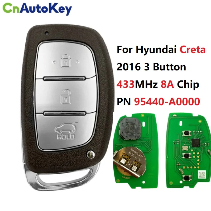 CN020152 część Nunmber 95440-A0000 dla Hyundai Creta inteligentny klucz zdalnego 2016 3 przyciski 433MHz 8A Chip