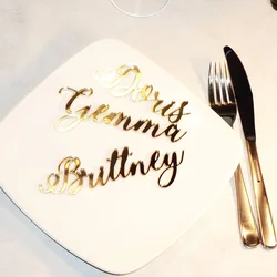 Wedding Place Card - Acrylic Laser Cut Name Tag, Wooden Name Tag, Personalized Wedding Table Decoration