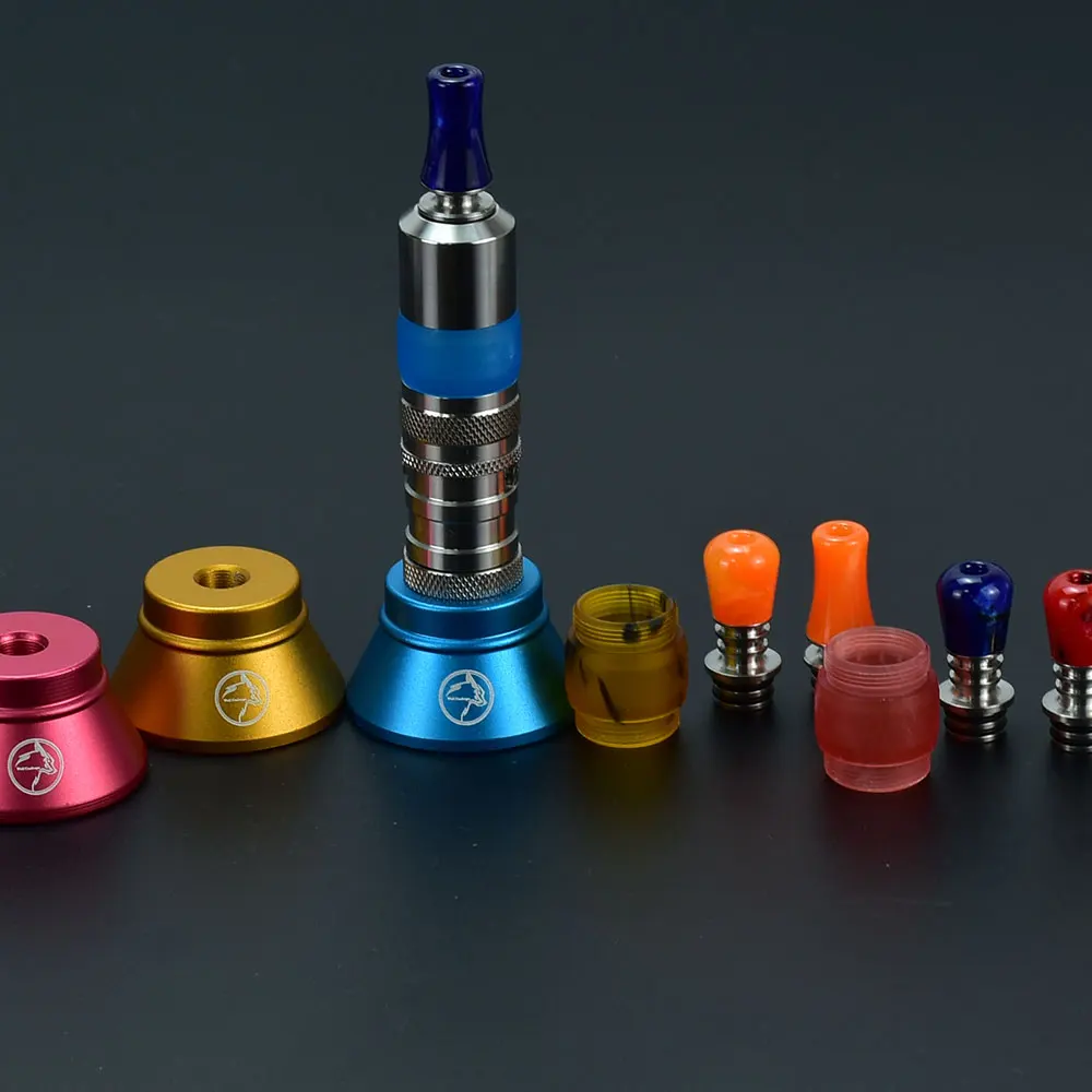 فلاش e-بخار vs المزدوج هيئة الطرق والمواصلات 17 مللي متر وولفكوvape تصميم bellcap الراتنج 316ss 510 mtl بالتنقيط تلميح فلاش مقابل خزان الصلب