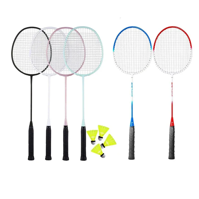 Aluminium Custom Badminton Rackets Set with Net Carbon Fiber for Gym Exercise
