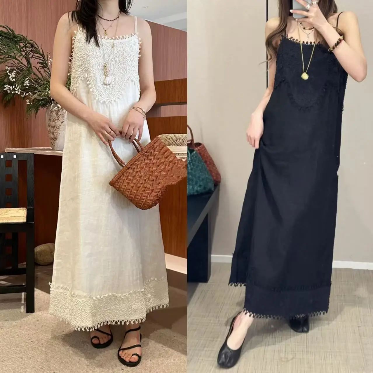 

Ele Лето Новое Тяжелое Вышивка Кружева Ручной Крючок Цветок Льняное Платье Vaion Svel Миди Длина Бальный Дизайн